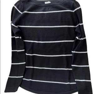 Chicos Black and White Striped Sweater Size 0